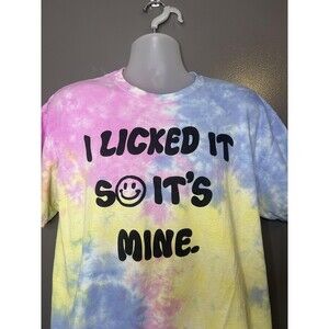 Spencer's Shirt Mens Large Multicolor Tie Dye I Licked It Smiley Graphic Tee